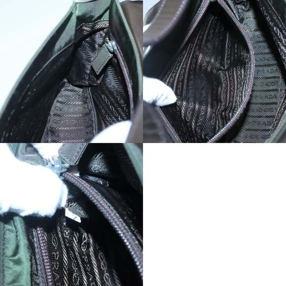 PRADA Shoulder Bag Nylon Khaki Silver - Picture 12 of 12